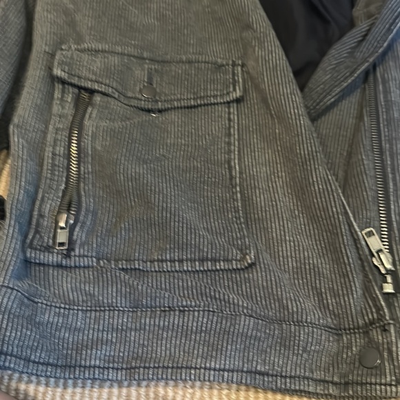 EUC FREE PEOPLE railroad knit pin stripe black grey jacket size S/M - Picture 15 of 16